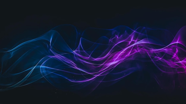 Абстрактный темный фон с фиолетовыми линиями, генерирующий AI