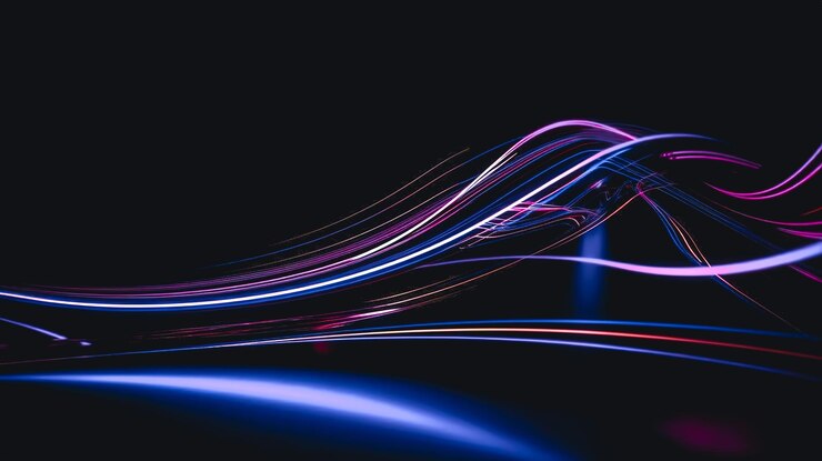 Free Photo abstract dark background with purple lines generative ai