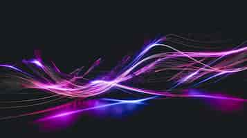 Free photo abstract dark background with purple lines generative ai
