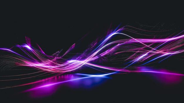 Abstract dark background with purple lines generative AI