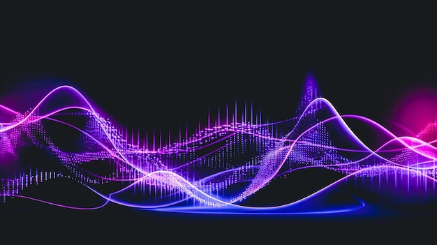 Abstract dark background with purple lines generative AI
