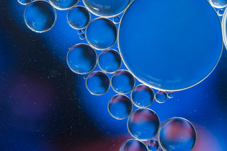 Free Photo abstract dark blue bubbles texture