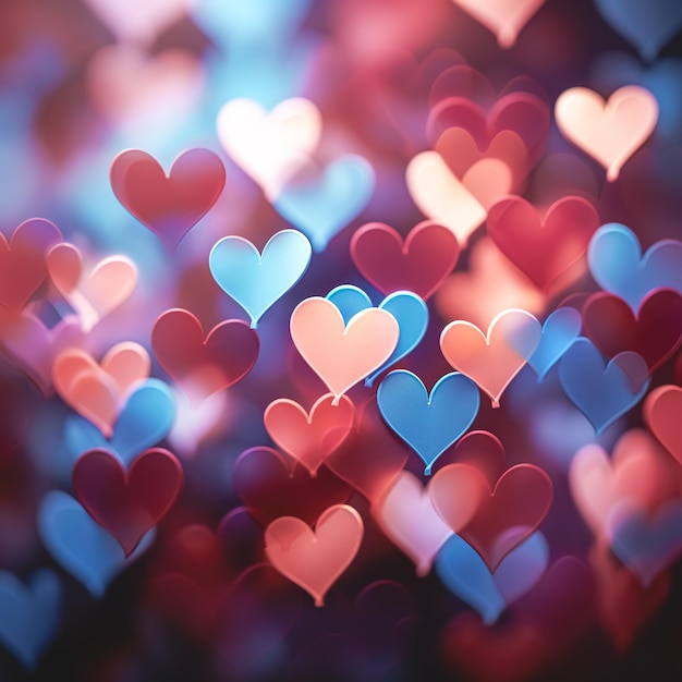 Free photo abstract dark gradient background with hearts shape bokeh