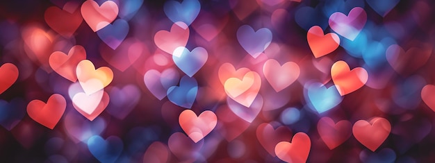 Free photo abstract dark gradient background with hearts shape bokeh