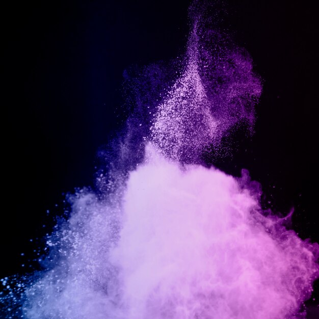 Abstract explosion of violet powder