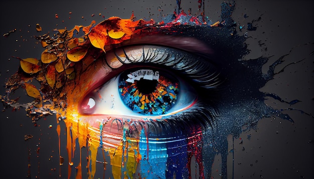 Free photo abstract eye portrait of young women elegance generated by ai