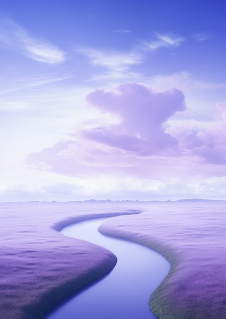 Abstract fantasy landscape with color of the year purple tones