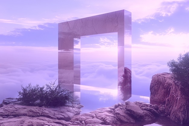 抽象的なファンタジー風景 紫色の年の色