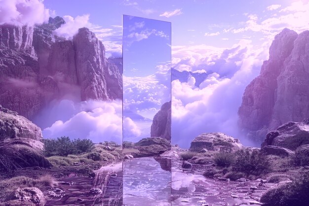 抽象的なファンタジー風景 紫色の年の色