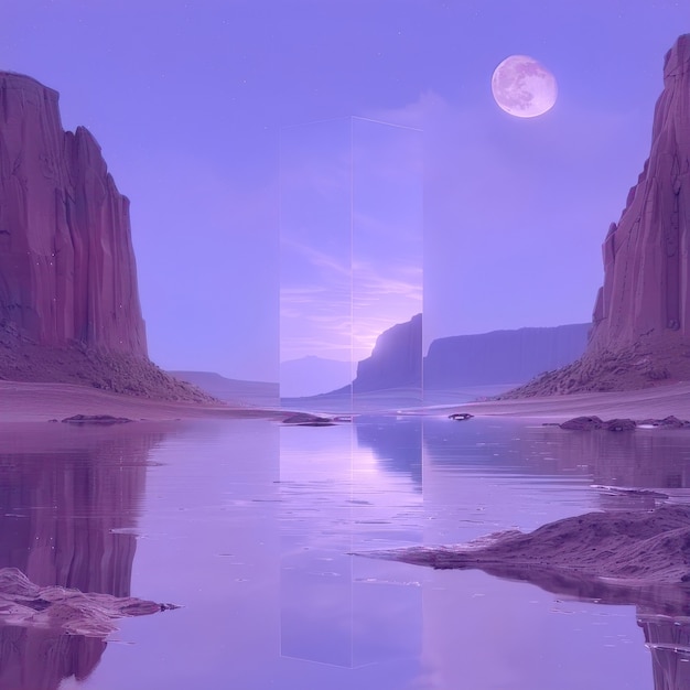 Abstract fantasy landscape with color of the year purple tones