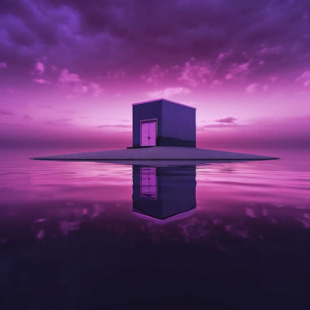 Free photo abstract fantasy landscape with color of the year purple tones