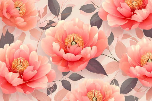 抽象的な花のアートの背景テンプレート植物水彩つぼみのベクトル花のイラスト葉パステル トーン フレームのシームレスなパターン牡丹結婚式招待状グリーティング カードまたはポスター