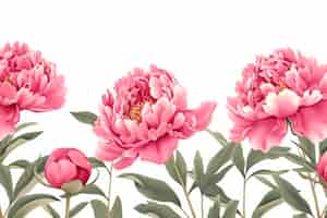 Foto gratuita arte floreale astratta sfondo modello acquerello botanico illustrazioni floreali vettoriali di boccioli foglie toni pastello cornice peonia senza cuciture per biglietto di auguri o poster di invito a nozze