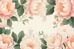Free photo abstract floral art background template botanical watercolor vector floral illustrations of buds leaves pastel tonesframe seamless pattern peony for wedding invitation greeting card or poster