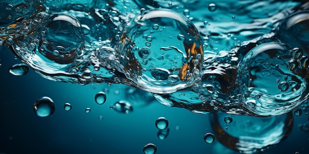 Abstract Flow of Water with Bubble Texture