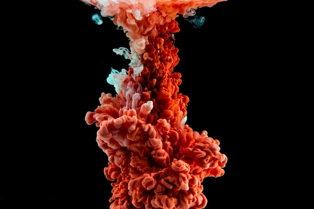 Abstract formed by color dissolving in water