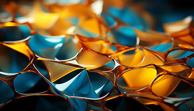 Free photo abstract futuristic design with vibrant colors and glowing transparent shapes generated by artificial intelligence