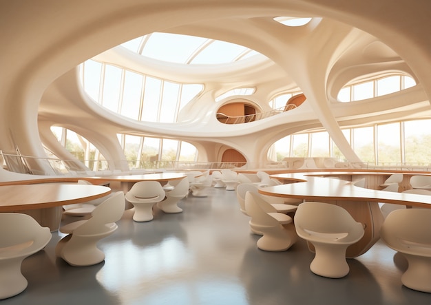 Free photo abstract futuristic school classroom