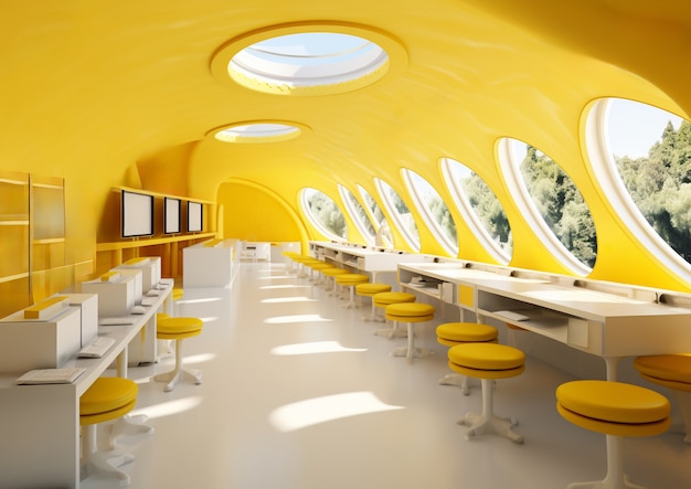 抽象的な未来的な学校の教室