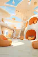 Free photo abstract futuristic school classroom