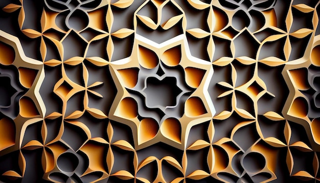 抽象的な幾何学的形状が、AI によって生成されたモダンで華やかな壁紙を作成します