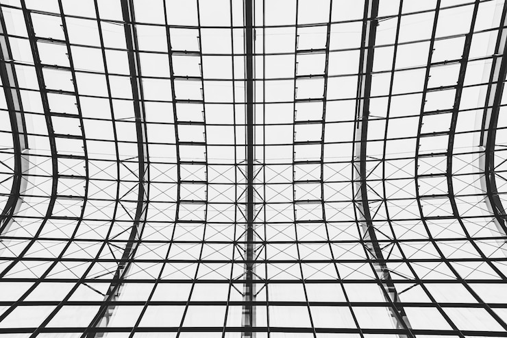 Free Photo abstract glass window roof architecture exterior
