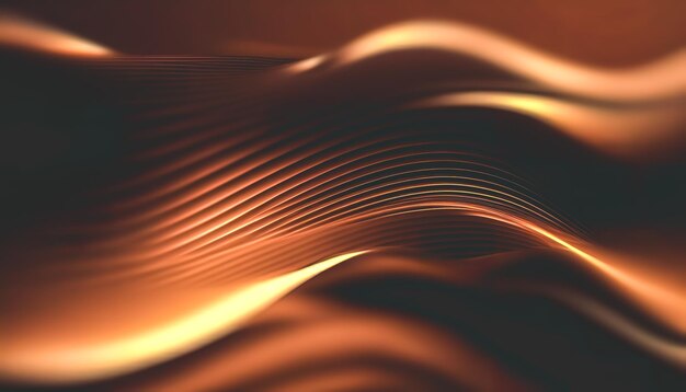Абстрактный светящийся коричневый фон с мягкими линиями, генерирующим Al