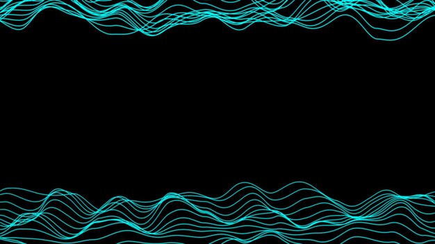 Abstract glowing wave on black background