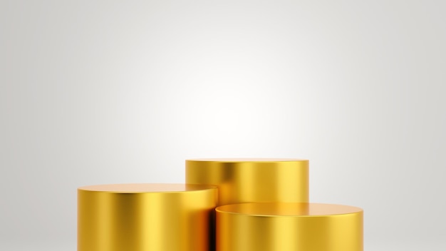 Abstract gold podium background 3d illustration