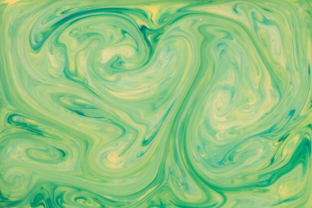 Abstract green fluid painting design for background