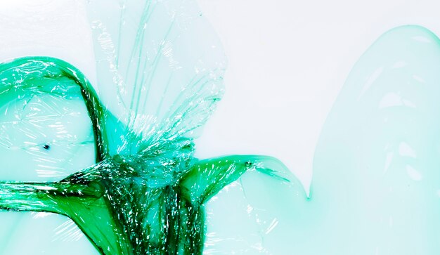 Abstract green splash from plastic bags