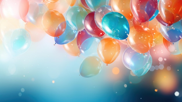 Abstract Holiday Background Adorned with Balloons