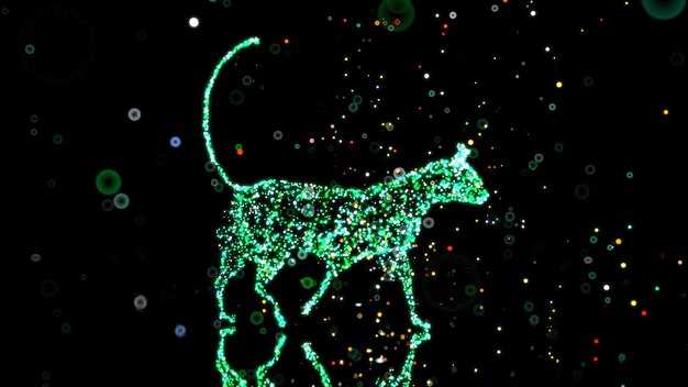 歩く猫の抽象的なイラスト