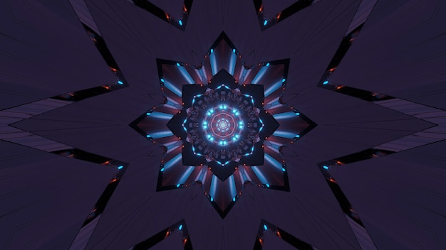 Abstract Fractal Art with Neon Lights – Perfect for Backgrounds and Wallpapers