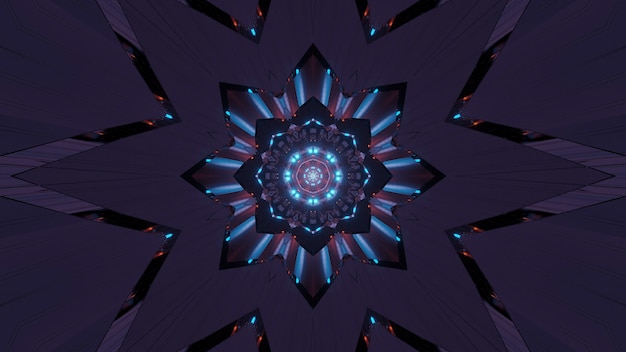 Abstract illustration of a fractal art with neon lights - great for backgrounds and wallpapers