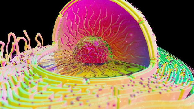 무료 사진 생물학적 세포 의 추상적 인 그림