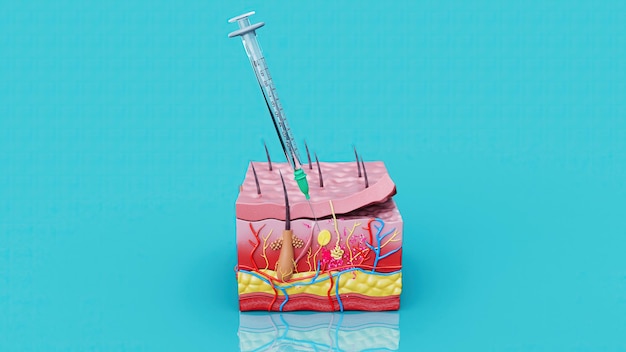 Free photo abstract illustration of a subcutaneous injection