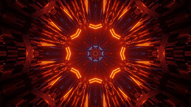 Абстрактная иллюстрация с яркими неоновыми огнями - отлично подходит для фонов и обоев