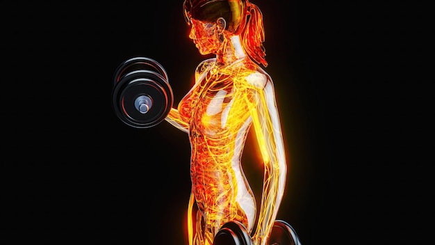 Free photo abstract illustration of a woman with weights