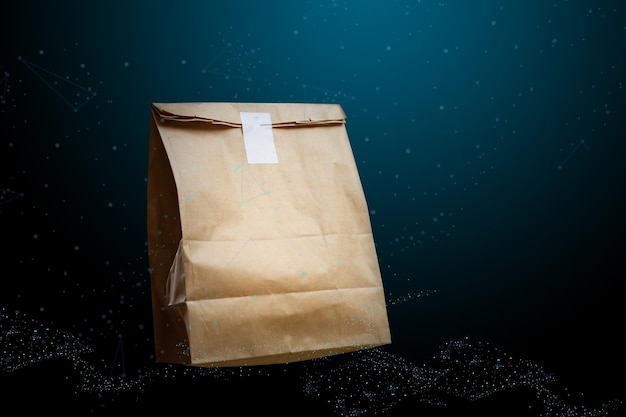 Foto gratuita un'immagine astratta di sacchetti di carta riciclabili di nuova carta eco marrone utilizzati nell'imballaggio.