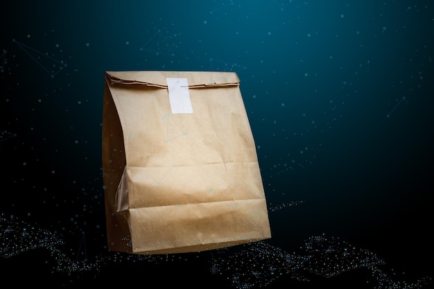 An abstract image of brown eco new paper recyclable paper bags used in packaging.