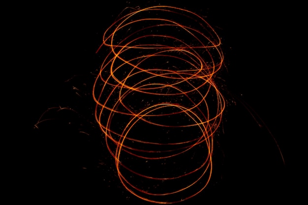 Free photo abstract light painting in the dark