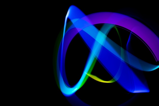 Free photo abstract light painting in the dark