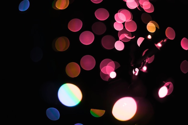 Abstract lights of colorful garland