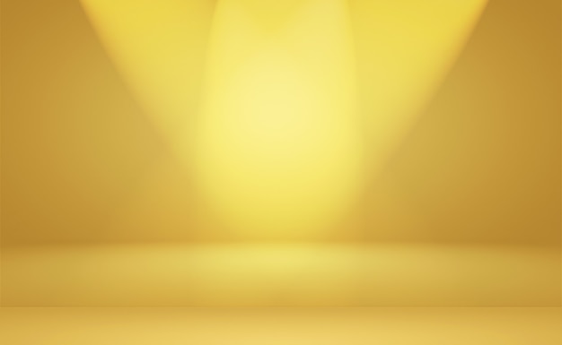 Абстрактная роскошная золотая желтая градиентная студийная стена, хорошо использовать в качестве фона, макета, баннера и презентации продукта.