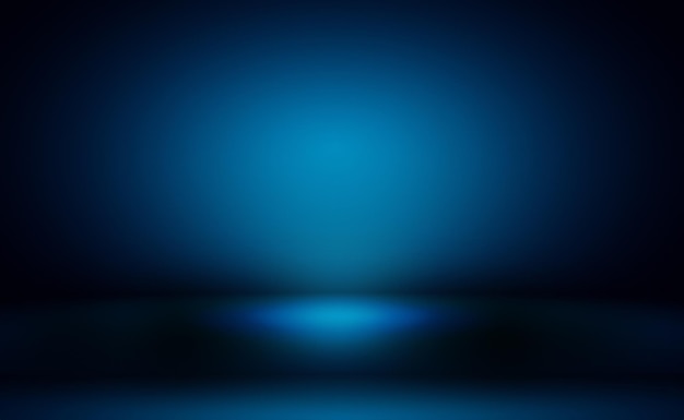 黒のビネットスタジオバナーと抽象的な豪華なグラデーションの青い背景滑らかな濃い青