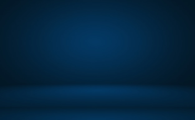 黒のビネットスタジオバナーと抽象的な豪華なグラデーションの青い背景滑らかな濃い青