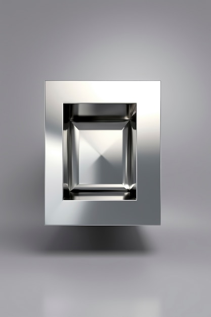 Free photo abstract metallic cube shape