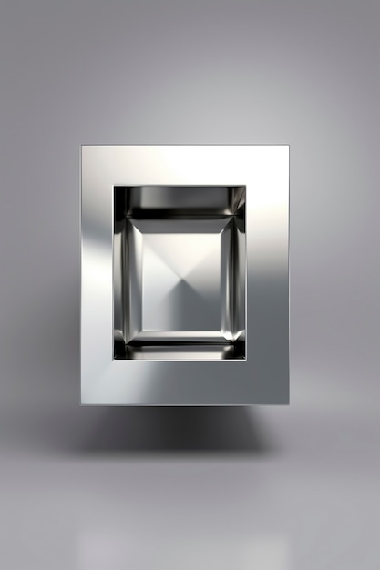 Forma astratta di cubo metallico