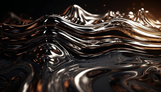 Abstract metallic wave pattern reflects futuristic elegance generated by AI